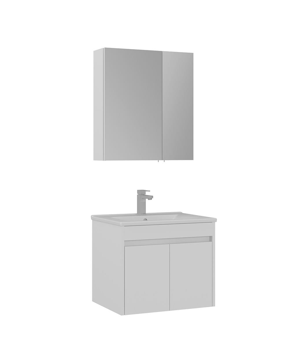 Orka Side 65 CM Kapaklı Banyo Dolabı Takım Mat Beyaz