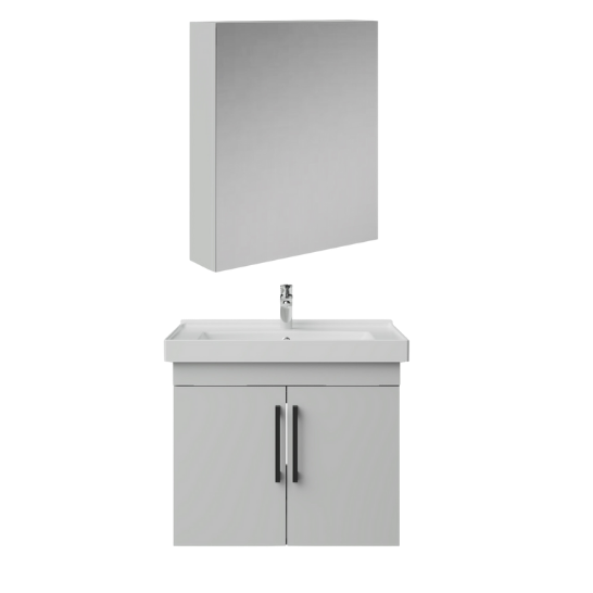 Creavit D20 Kapaklı Lavabo Dolabı Dolaplı Ayna Takımı Beyaz 65 Cm
