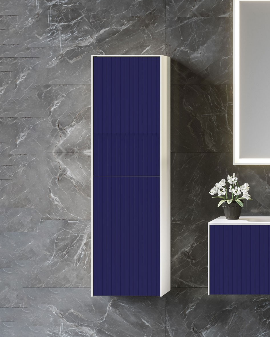 Orka Cube 40 CM Boy Dolabı Mat Lacivert