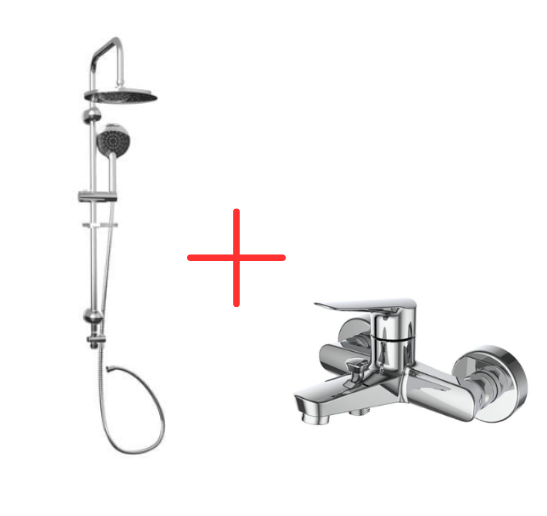 Creavit SH640 Ikili Duş Seti Takımı (Duş Sistemi + Bevel Banyo Bataryası)