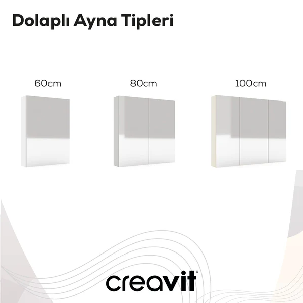 Creavit D10.AD100.ML  D10 100 cm Melamin Aynalı Dolap Dafne