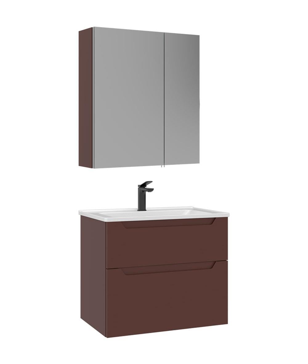 ORKA Messina 65 cm Banyo Dolap Takımı Mat Kırmızı