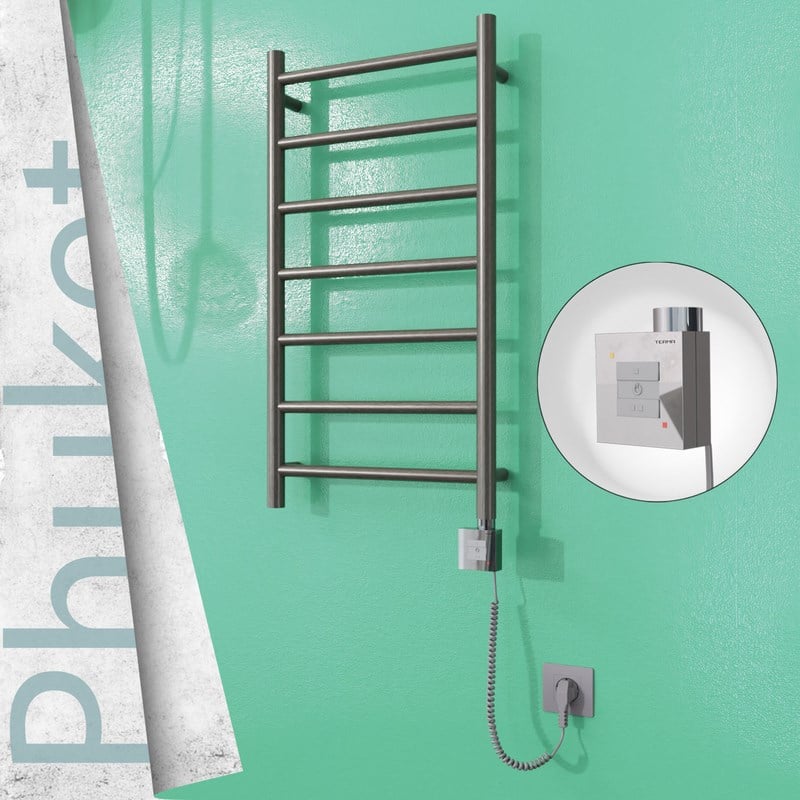 RADİVA PHUKET Elektrikli Paslanmaz Çelik Havlupan 400x800 Satin Polisaj (KTX1 Termostat) 200W Spiral Kablolu