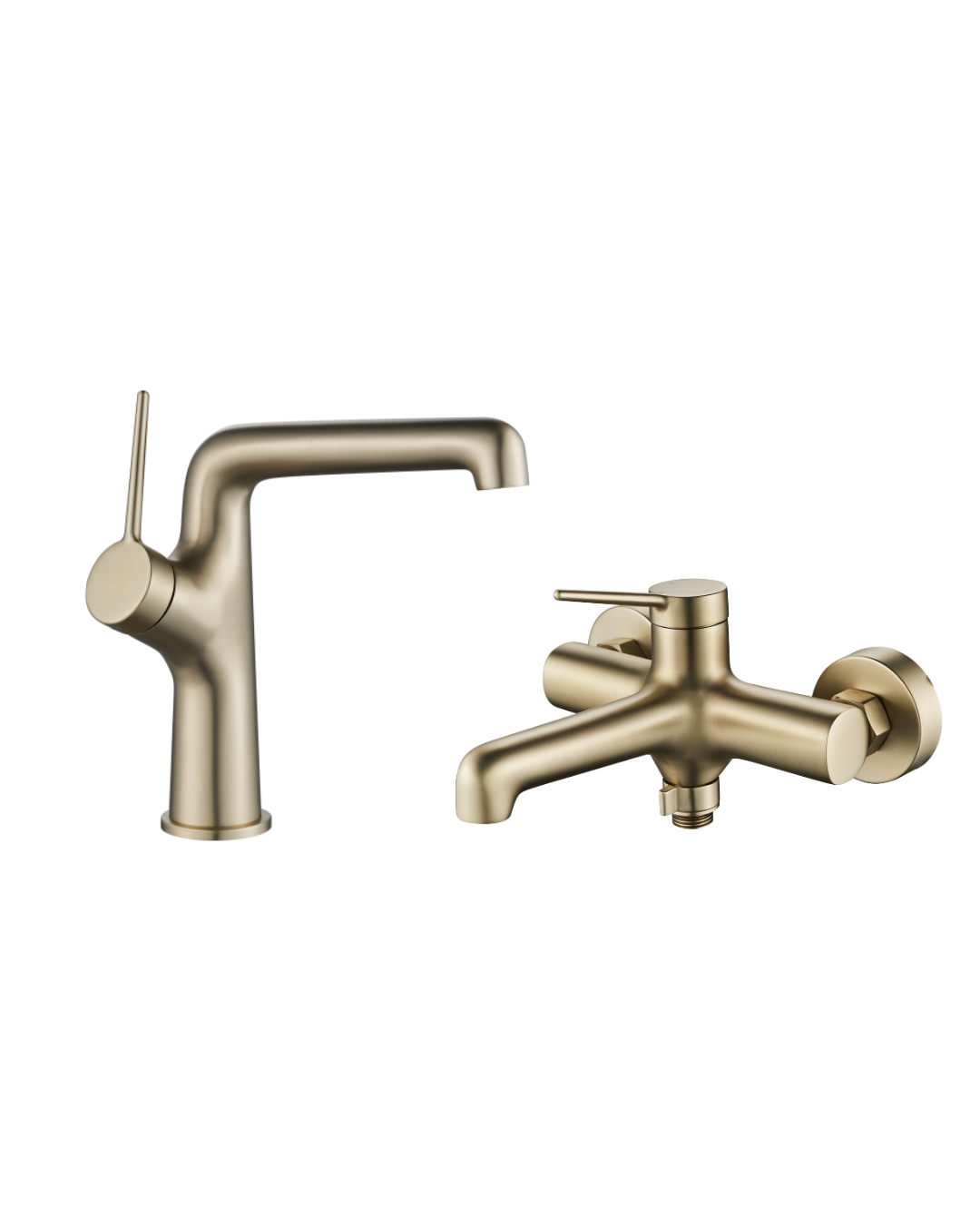Creavit Flow Lavabo ve Banyo Armatürü Seti Brush Gold (Fırçalı Mat Altın)