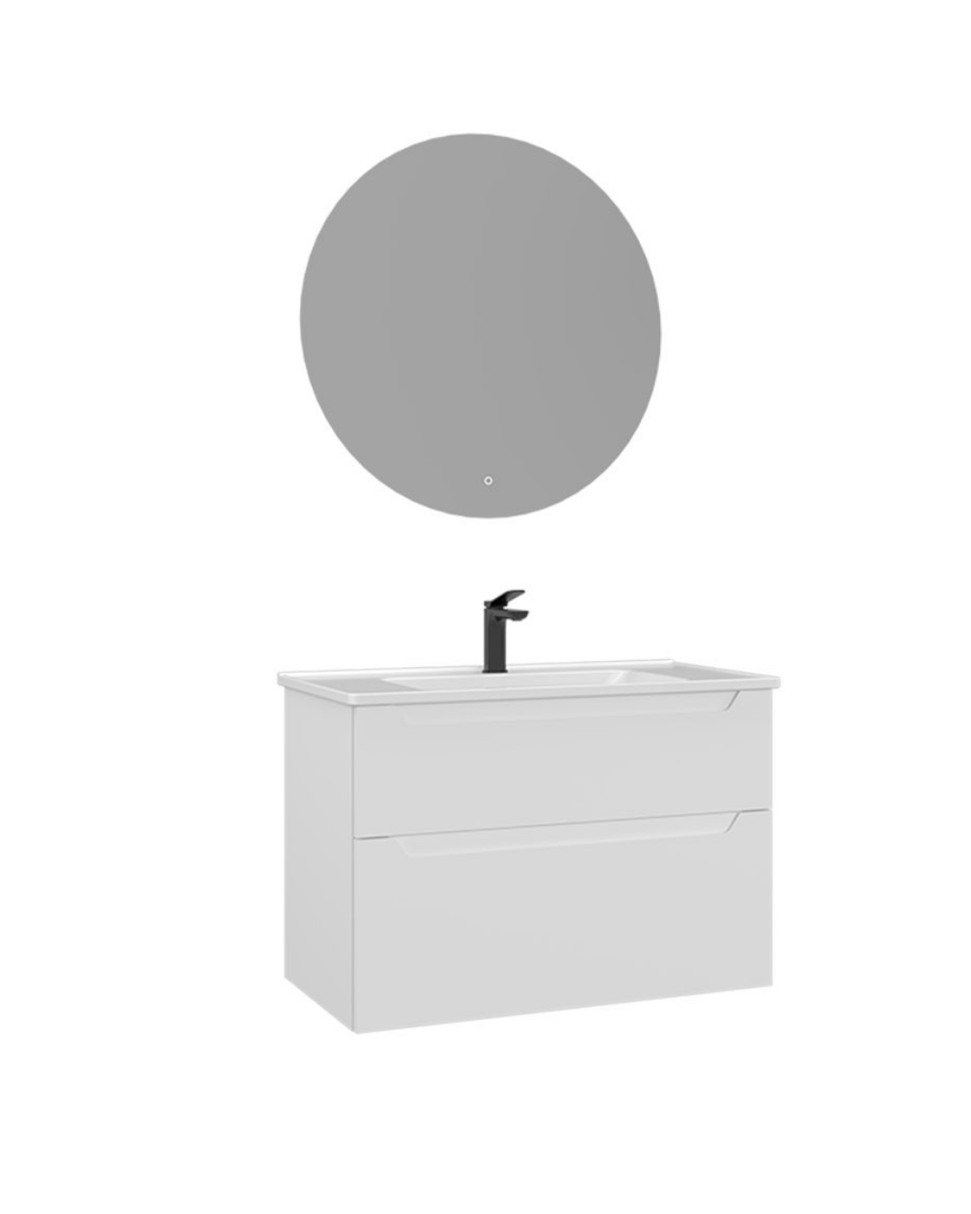 Orka Messina 65 cm Banyo Dolabı Takımı Led Aynalı Mat Beyaz