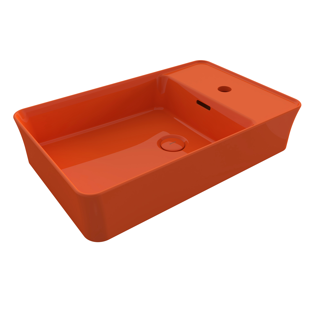 Bocchi Dikdörtgen Batarya Banklı Lavabo 60x38cm Parlak Turuncu