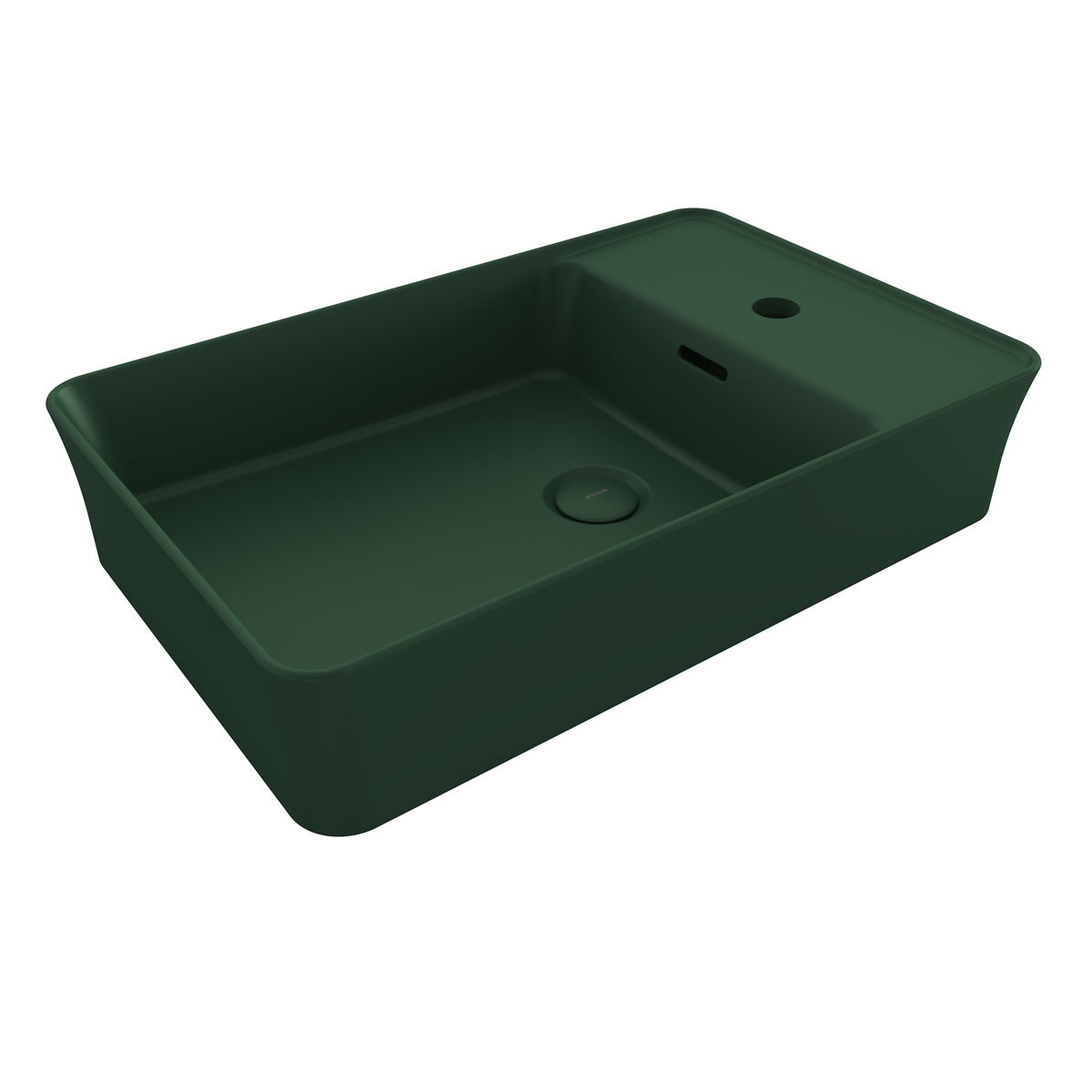 Bocchi Dikdörtgen Batarya Banklı Lavabo 60x38cm Mat Yeşil