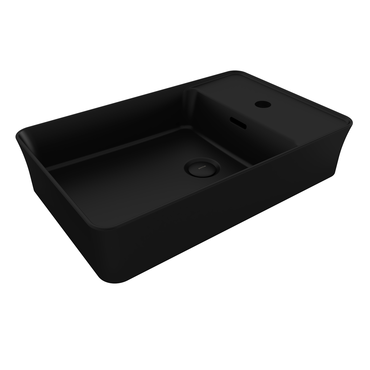 Bocchi Dikdörtgen Batarya Banklı Lavabo 60x38cm Mat Siyah