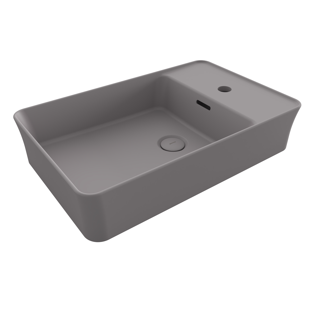 Bocchi Dikdörtgen Batarya Banklı Lavabo 60x38cm Mat Gri 
