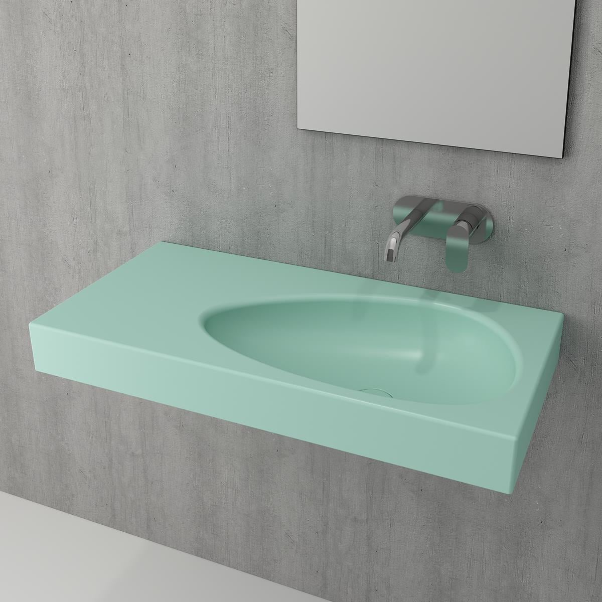 Bocchi Etna Etajerli Lavabo 90 cm Mat Mint Yeşil