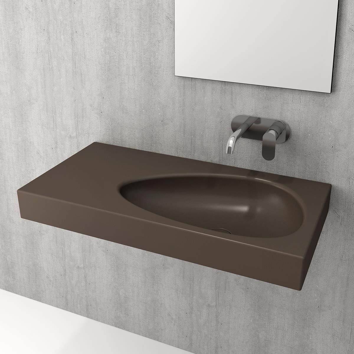Bocchi Etna Etajerli Lavabo 90 cm Mat Kahve 