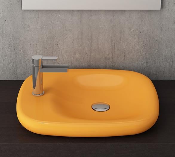 Bocchi Fenice Çanak Lavabo 55 cm Mandalina Sarısı