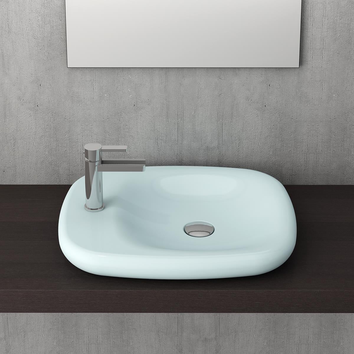 Bocchi Fenice Çanak Lavabo 55 cm MAT BUZ MAVİSİ