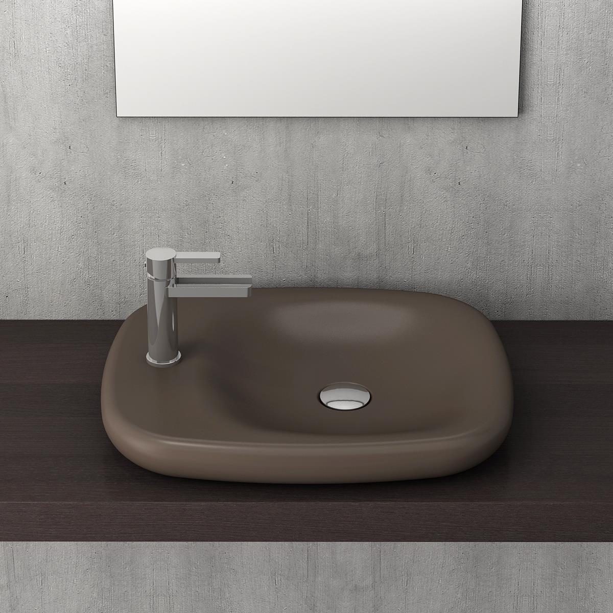 Bocchi Fenice Çanak Lavabo 55 cm MAT KAHVE