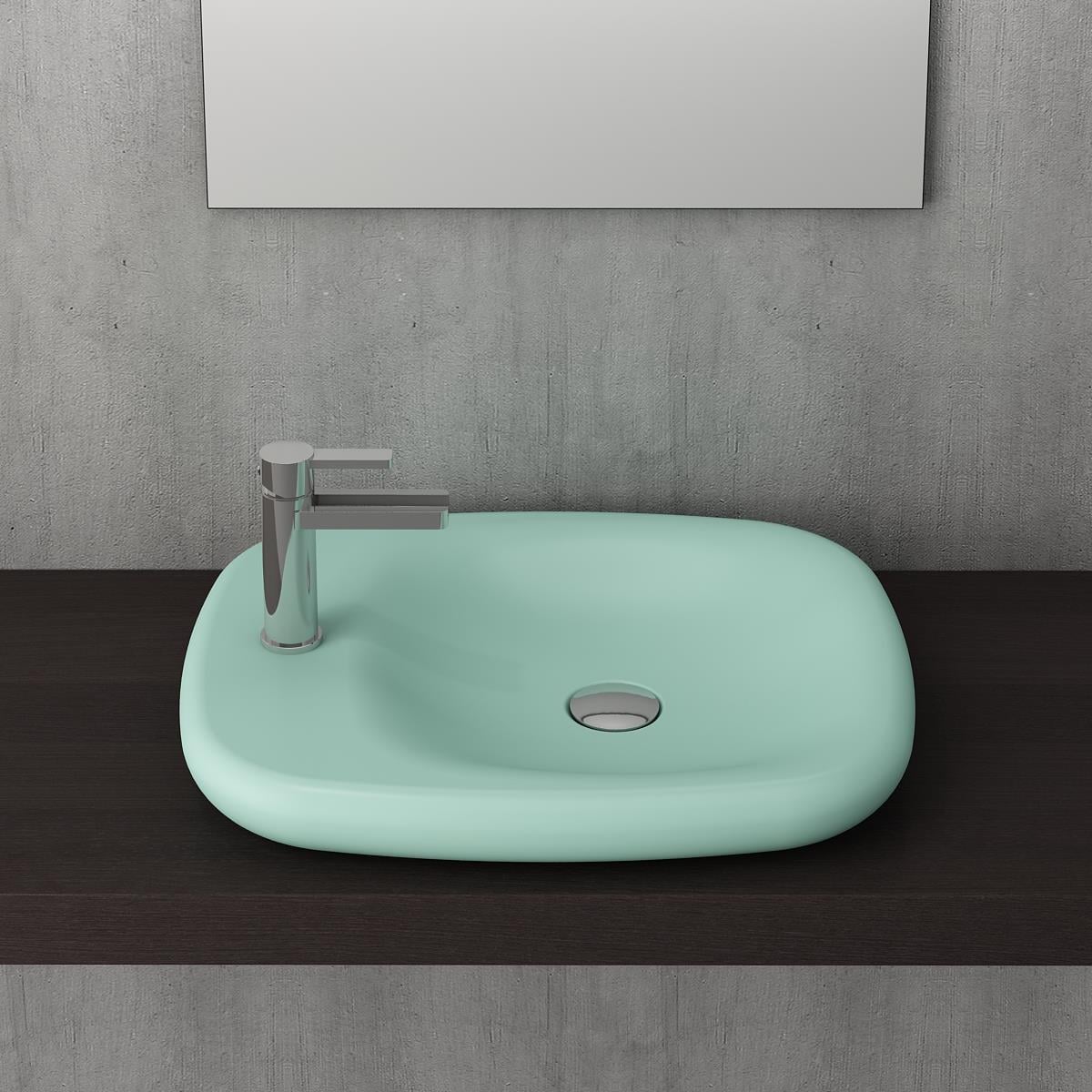 Bocchi Fenice Çanak Lavabo 55 cm Mat Mint Yeşil
