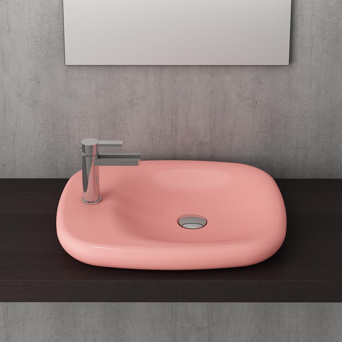 Bocchi Fenice Çanak Lavabo 55 cm Mat Somon