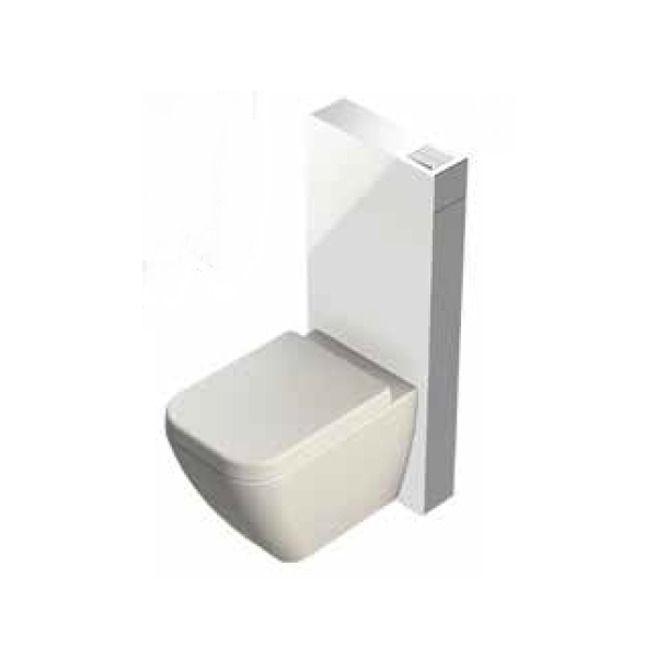 BOCCHİ GLASSBOX ASMA REZERVUAR SETİ 3/6 LT 12CM BEYAZ ASMA K İÇİN