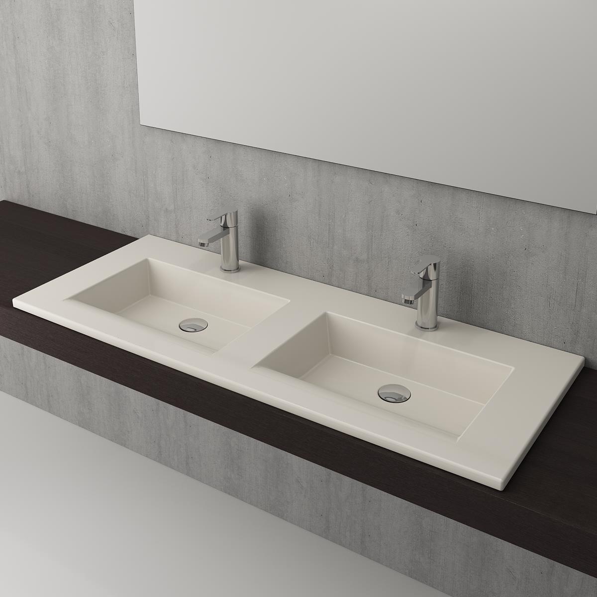 Bocchi Milano Çift Gözlü Lavabo 120 cm Bisküvi