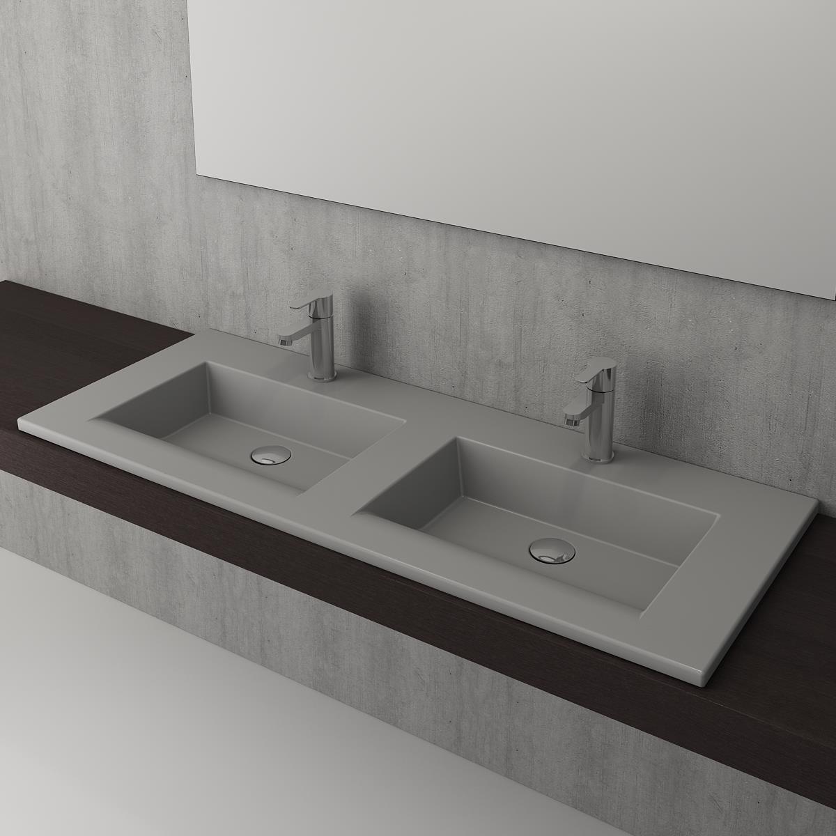 Bocchi Milano Çift Gözlü Lavabo 120 cm Gri