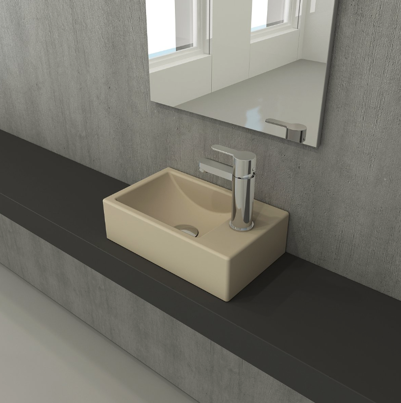 Bocchi Milano Dar Sağ Lavabo 37 cm Mat Yasemin