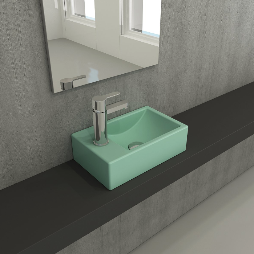 Bocchi Milano Dar Sol Lavabo 37 cm Mat Mint Yeşil
