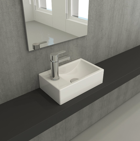 Bocchi Milano Dar Sol Lavabo 37 cm Mat Beyaz