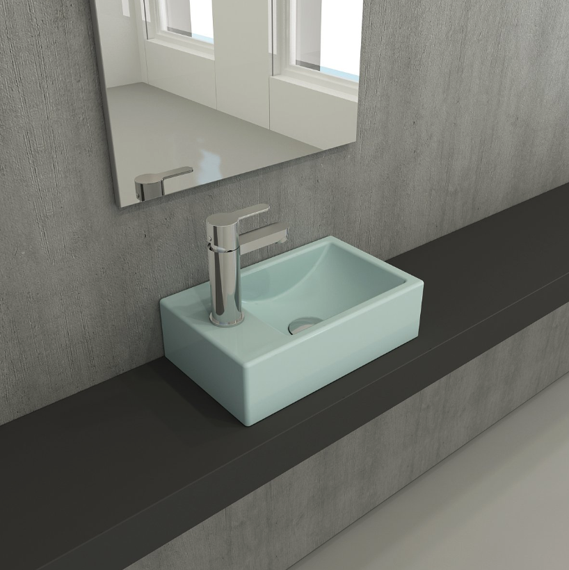 Bocchi Milano Dar Sol Lavabo 37 cm  Mat Buz Mavisi