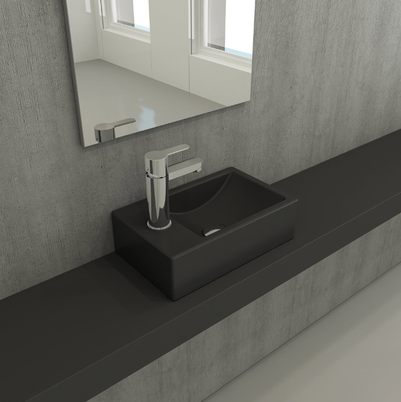 Bocchi Milano Dar Sol Lavabo 37 cm Mat Antrasit