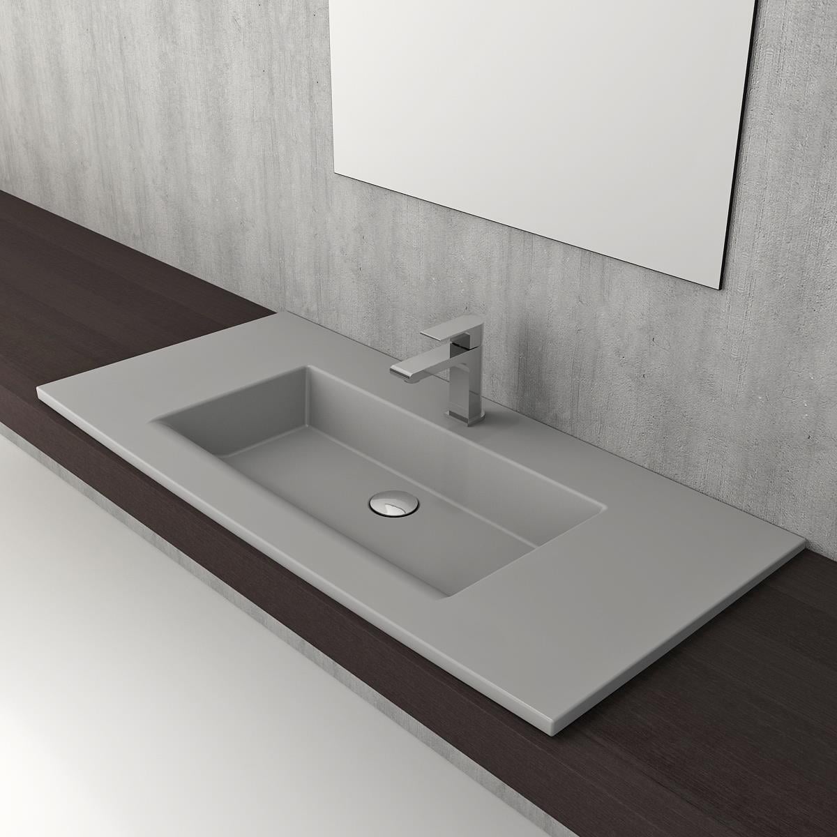 Bocchi Milano Etajerli Lavabo 100 cm Gri