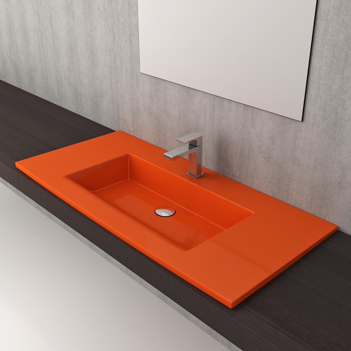 Bocchi Milano Etajerli Lavabo 100 cm Turuncu