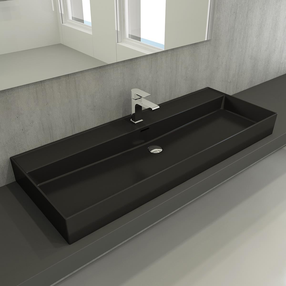 Bocchi Milano Etajerli Lavabo 120 cm Mat Siyah