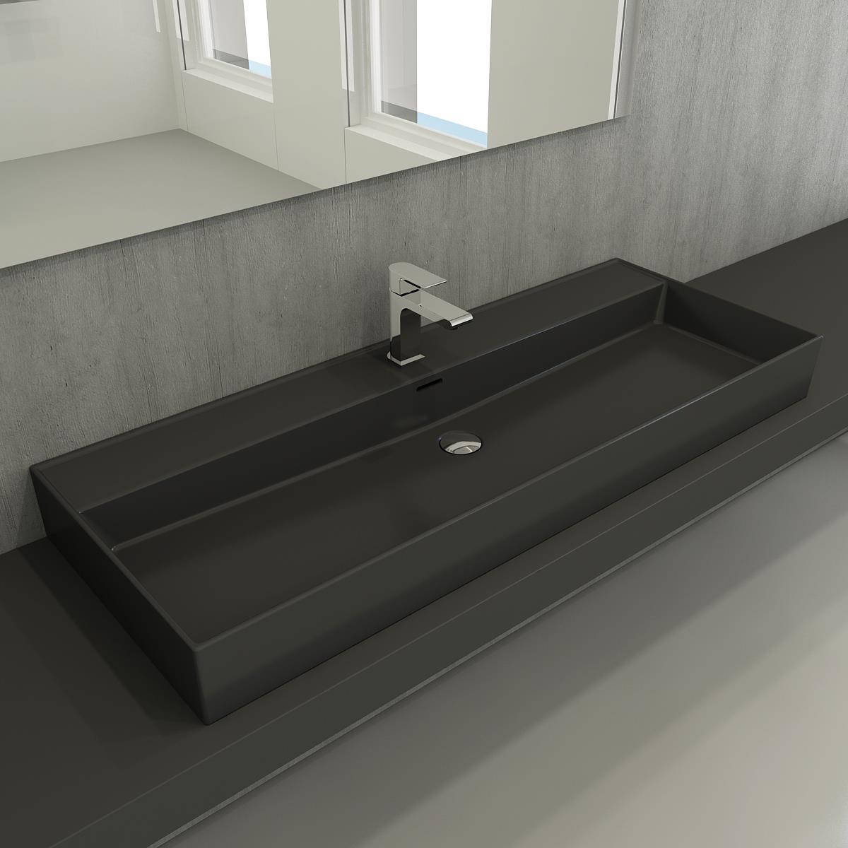 Bocchi Milano Etajerli Lavabo 120 cm Mat Antrasit