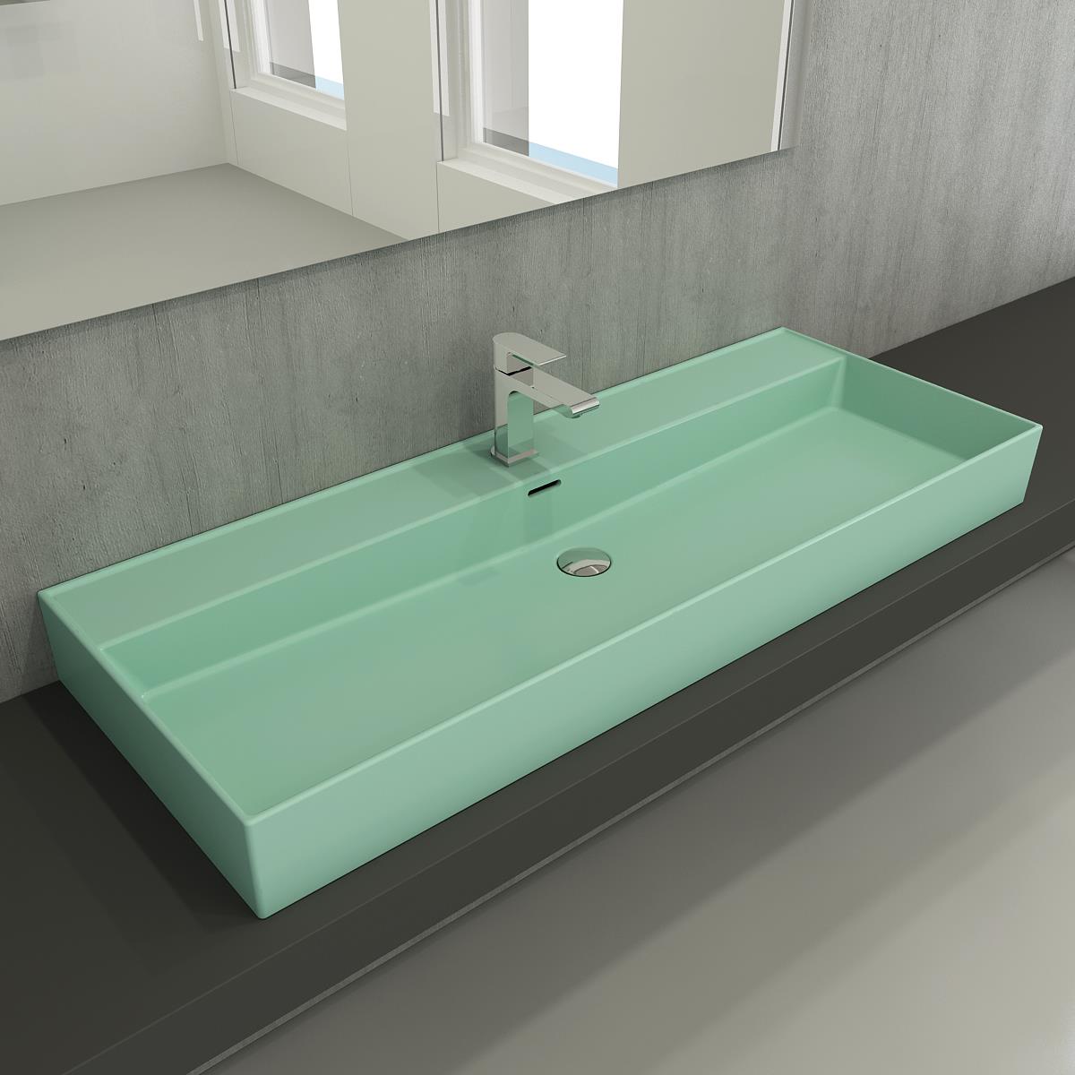Bocchi Milano Etajerli Lavabo 120 cm Mat Mint Yeşili