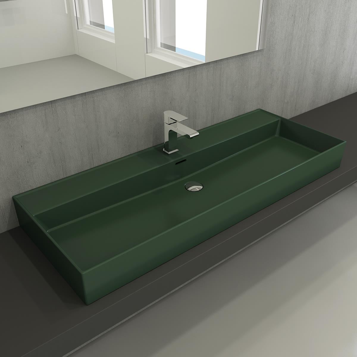 Bocchi Milano Etajerli Lavabo 120 cm Mat Yeşil