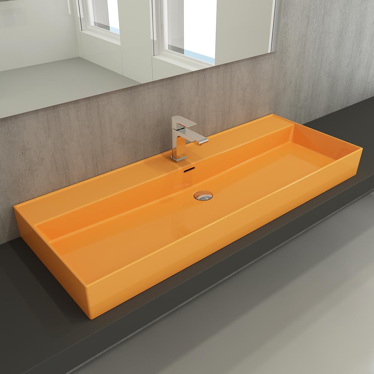 Bocchi Milano Etajerli Lavabo 120 cm Mandalina Sarısı