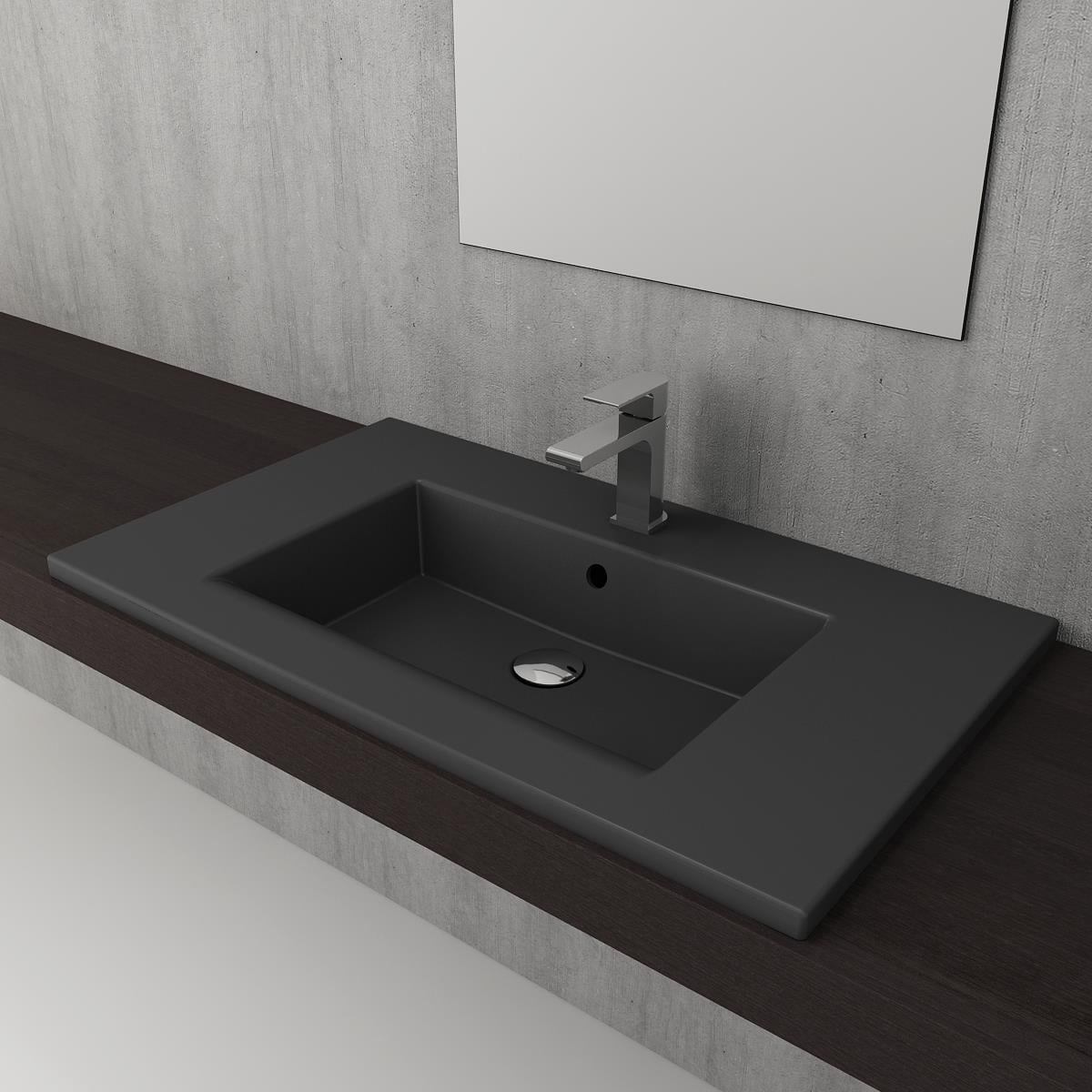 Bocchi Milano Etajerli Lavabo 80 cm Antrasit