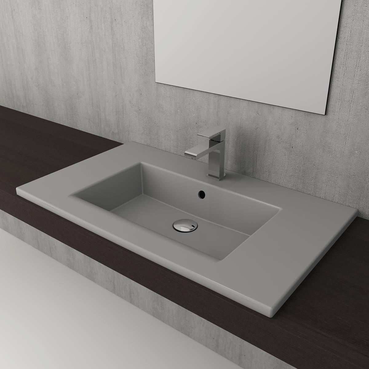 Bocchi Milano Etajerli Lavabo 80 cm Gri