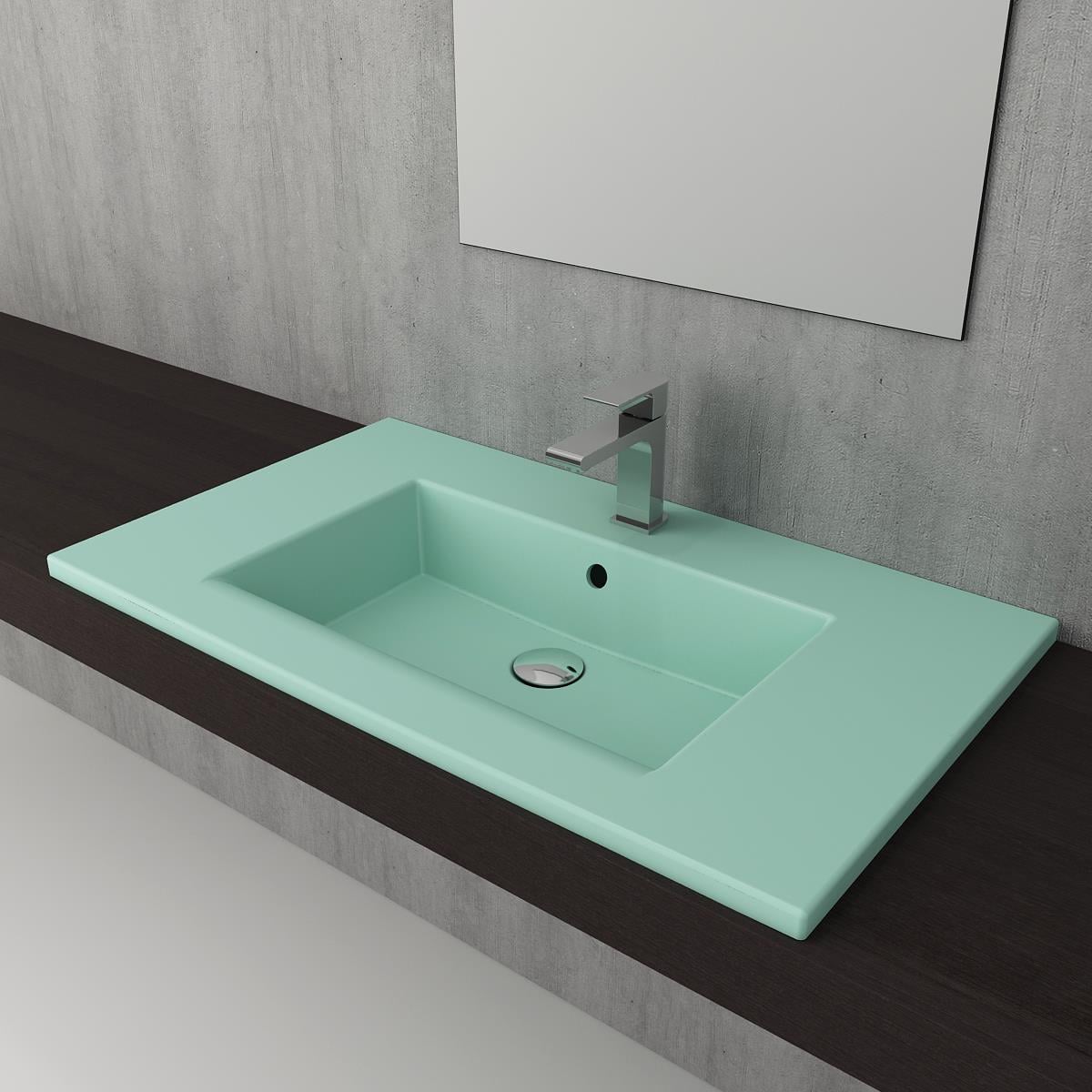 Bocchi Milano Etajerli Lavabo 80 cm Mat Mint Yeşil