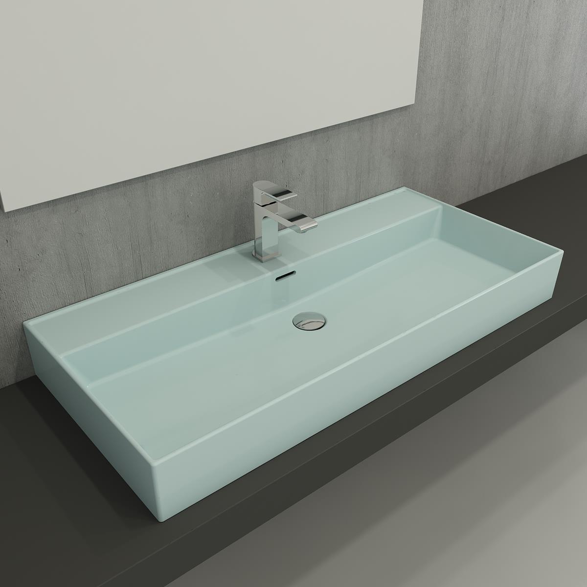 Bocchi Milano Lavabo 100 cm Mat Buz Mavisi