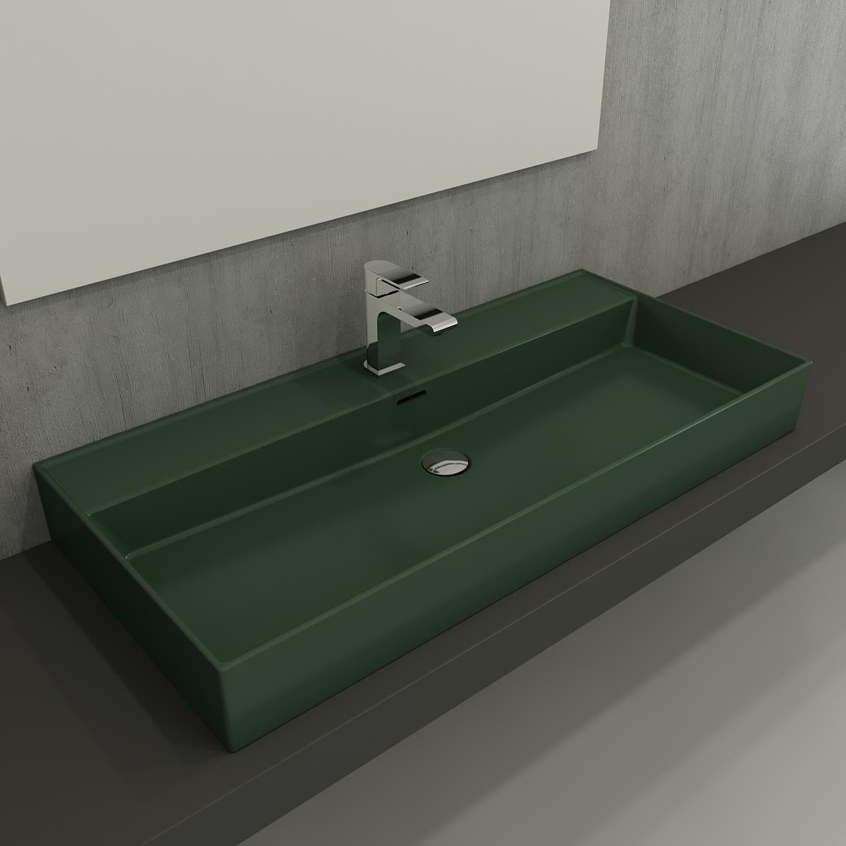 Bocchi Milano Lavabo 100 cm Mat Yeşil