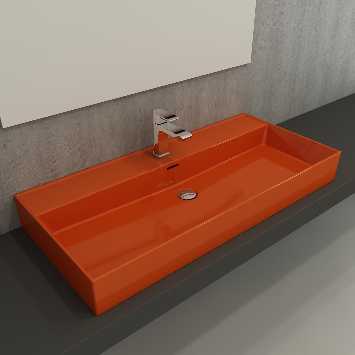 Bocchi Milano Lavabo 100 cm Parlak Turuncu