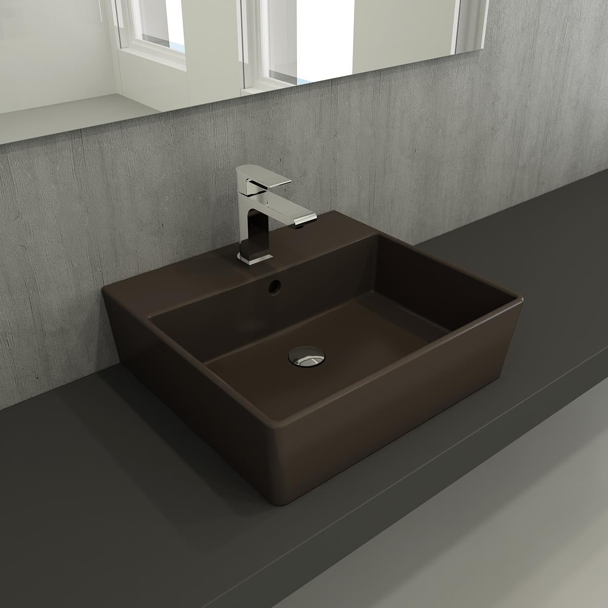 Bocchi Milano Lavabo 50 cm Mat Kahve