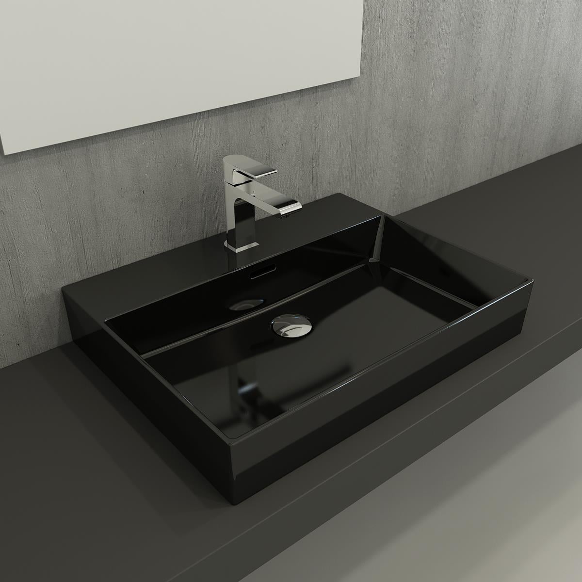 Bocchi Milano Lavabo 60 cm Parlak Siyah