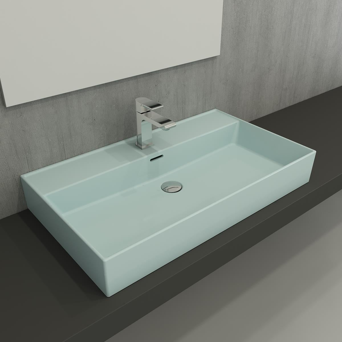 Bocchi Milano Lavabo 80 cm Mat Buz Mavisi
