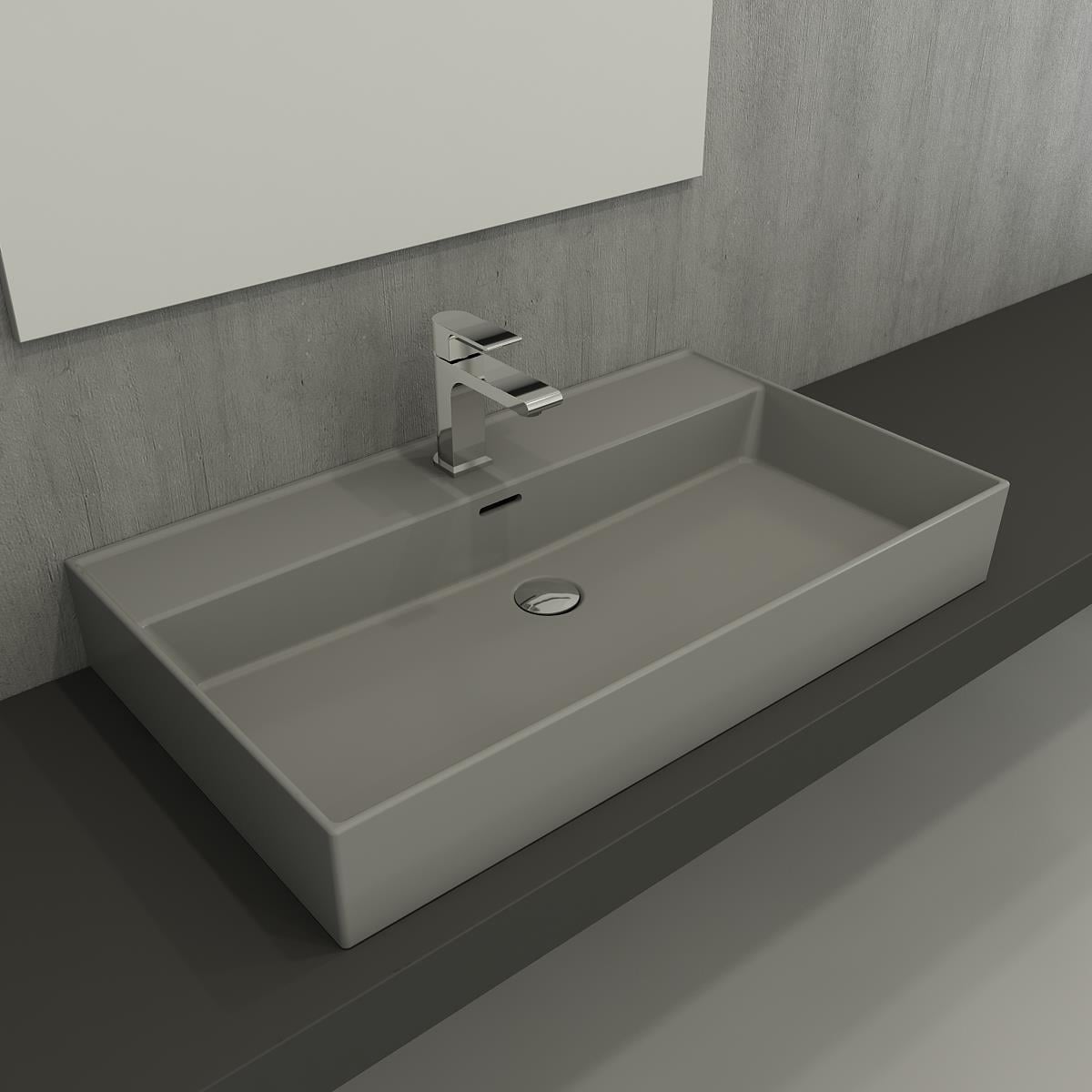 Bocchi Milano Lavabo 80 cm Mat Gri