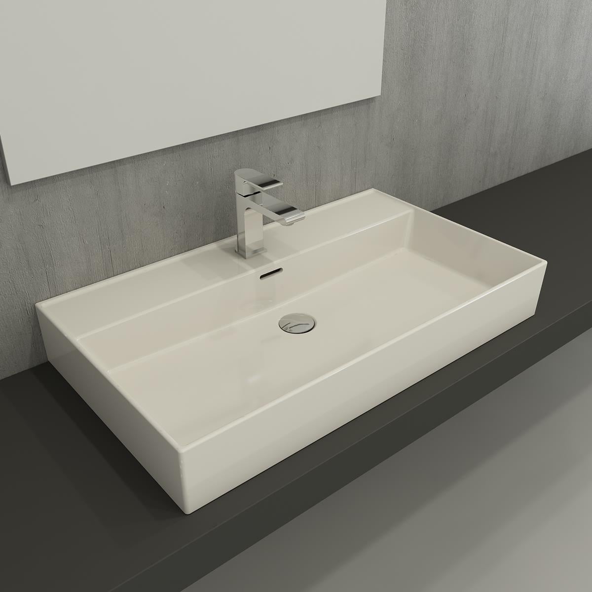 Bocchi Milano Lavabo 80 cm Parlak Bisküvi