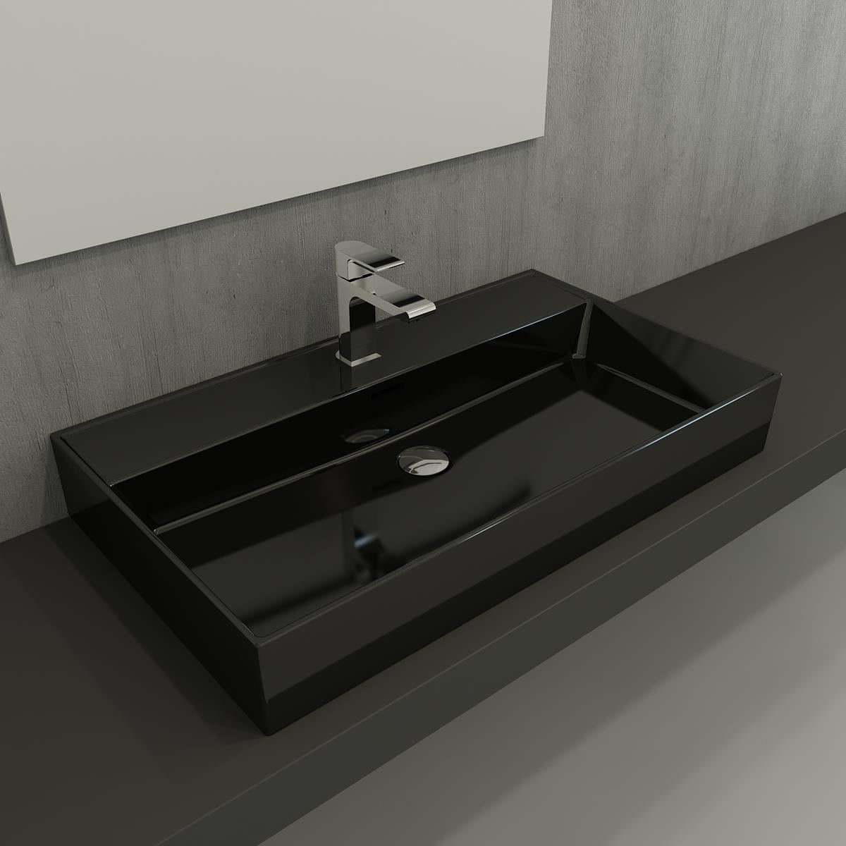 Bocchi Milano Lavabo 80 cm Parlak Siyah
