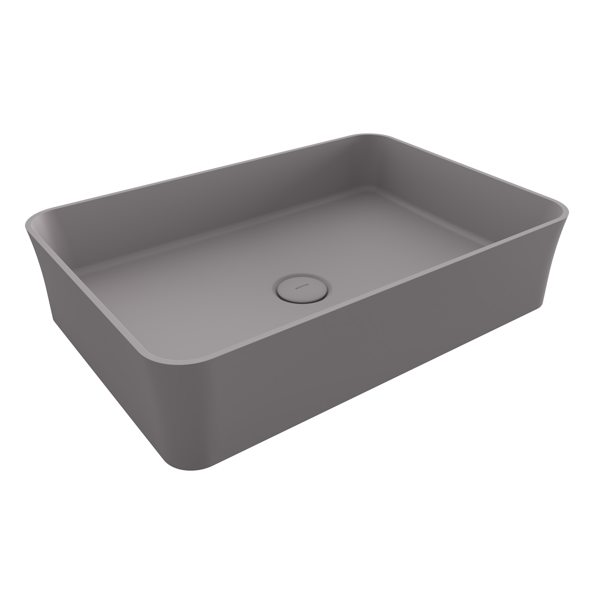 Bocchi Slim Line Dikdörtgen İnce Kenar Lavabo 55x38 cm Mat Gri