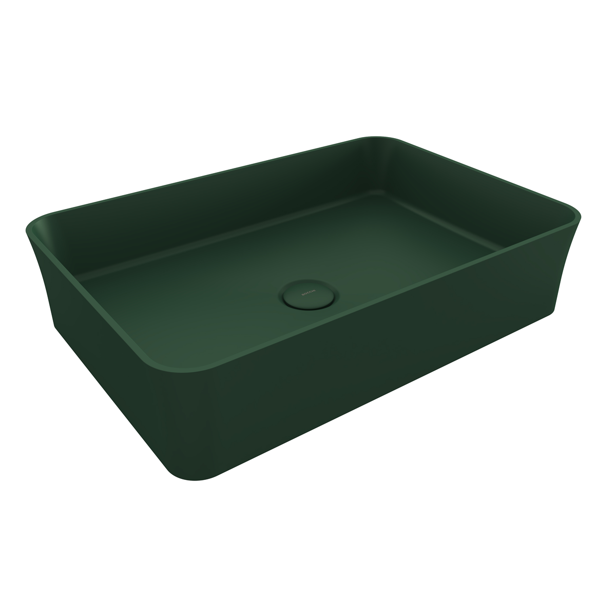Bocchi Slim Line Dikdörtgen İnce Kenar Lavabo 55x38 cm Mat Yeşil