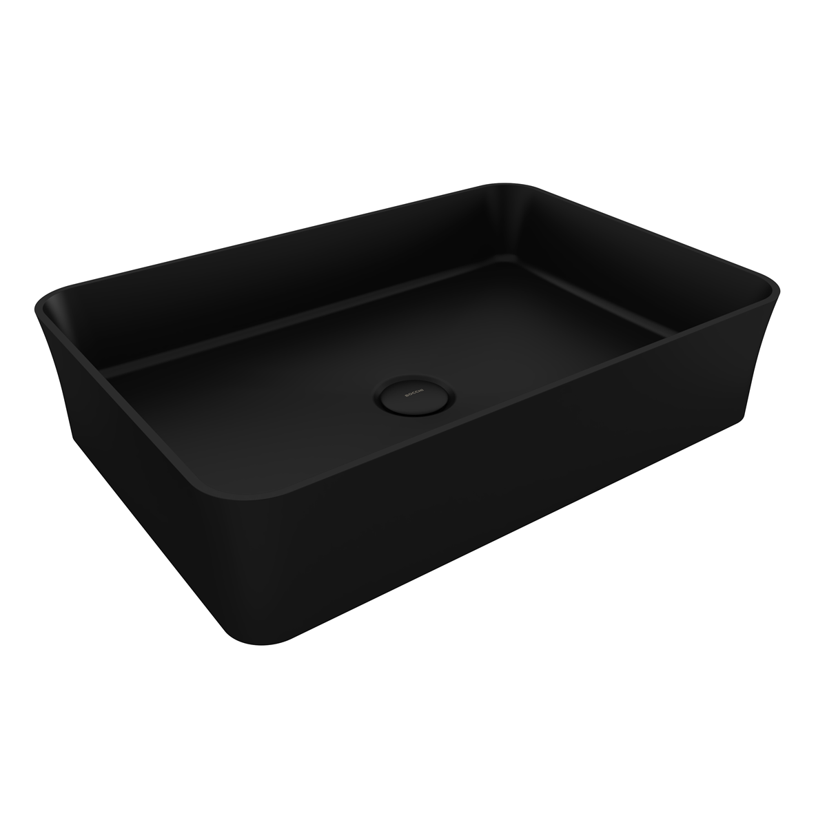 Bocchi Slim Line Dikdörtgen İnce Kenar Lavabo 55x38 cm Mat Siyah